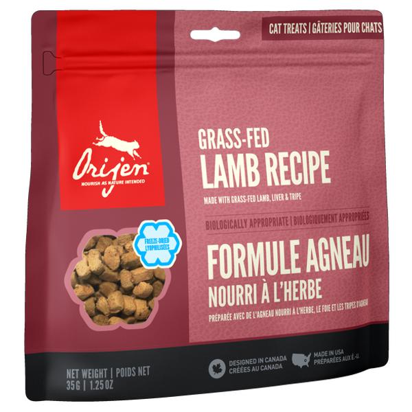Orijen-Cat-Grass-Feed-Lamb-Friandises-Lyophilisees Orijen, friandises lyophilisées pour chats "Agneau"