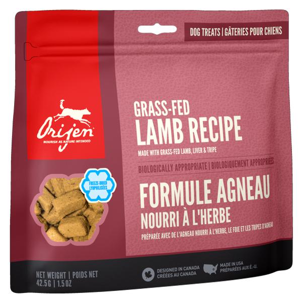 Orijen-Dog-Grass-Feed-Lamb-Friandises-Lyophilisees Orijen, friandises lyophilisées pour chiens "Agneau"